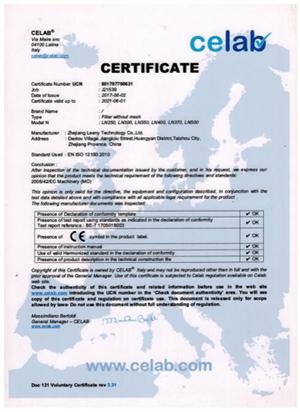  Certificación: CE
